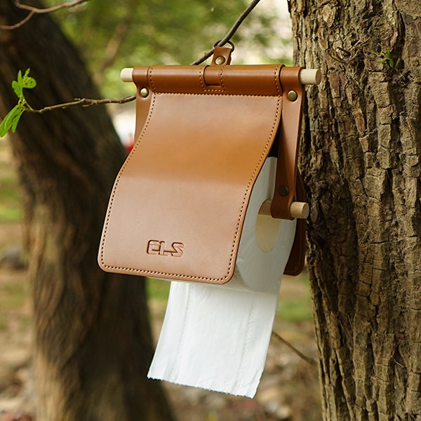 Outdoor Paper Towel Holder - Polyurethane Leather - Wood from Apollo Box