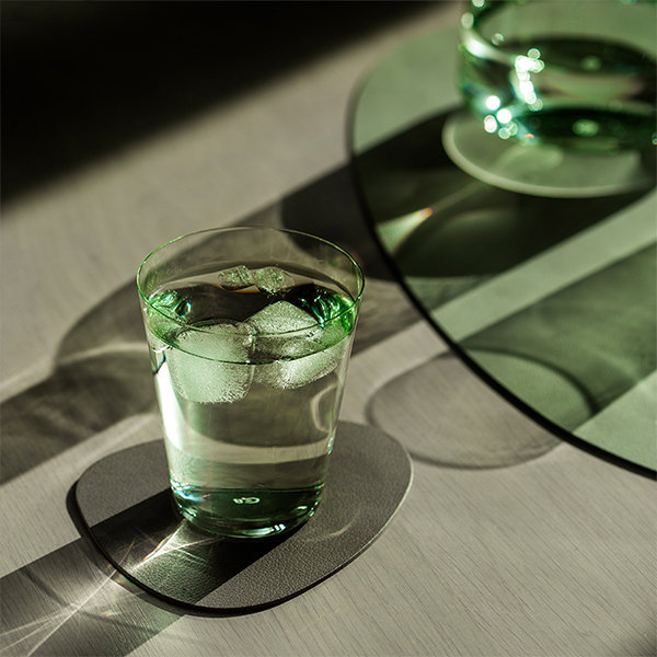 Vintage Clear Glass Cup - Green - ApolloBox