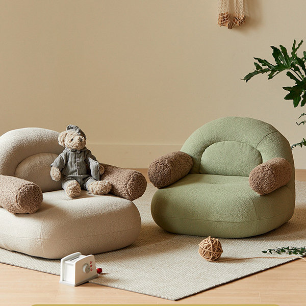 Children Cute Sofa - Cotton - Sponge - Green - Gray - ApolloBox