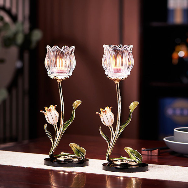Tulip Candle Holder - Alloy - Enamel from Apollo Box