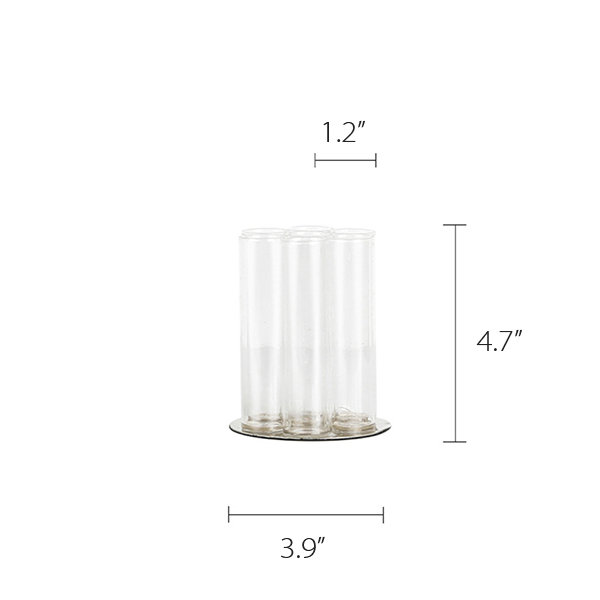 Test Tube Style Vase - Glass - Golden - Silver image