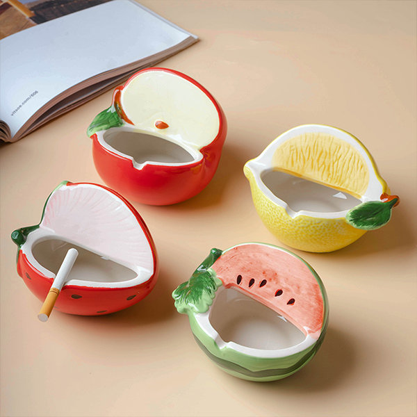 Fruit-Shaped Ceramic Ashtray - Lemon - Apple - Watermelon - ApolloBox