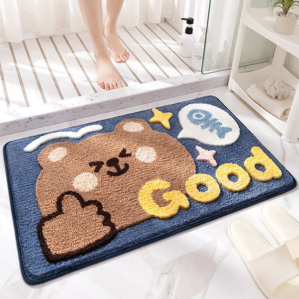 Ivanna Banana Dinosaur Thick Kids Baby Bathroom Shower Bath Mat Rug. Kids Bathroom Rug, Extra Soft Absorbent, Non Slip Bath Mat, Carpet for Tub