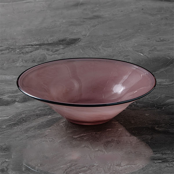 Moire Glass Bowl - Glass - White - Pink - Brown - ApolloBox