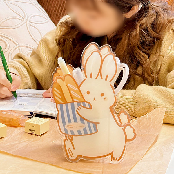 JAPAN Miffy Rabbit Brown Clear Pen Pouch Case Pencil School Storage Bag  Purse