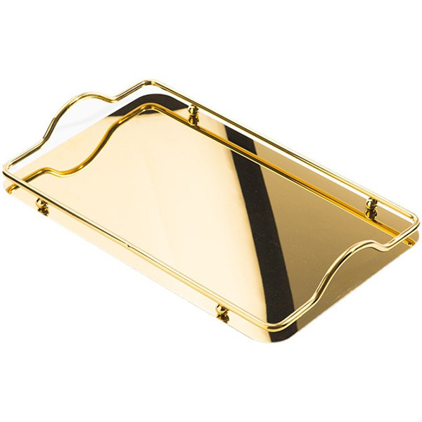 Rectangular Stainless Steel Tray Gold Rose Gold Apollobox 6901