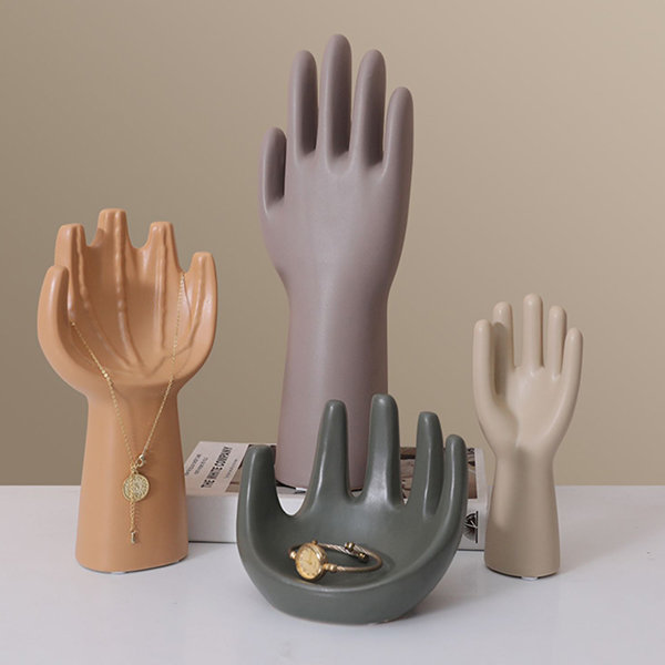 Palm Shaped Ring Collection Storage Rack Ceramic Ornaments Display