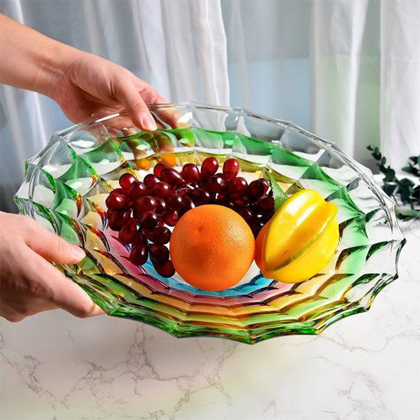 Italian Style Colorful Fruit Plate - Glass - 2 Sizes - ApolloBox