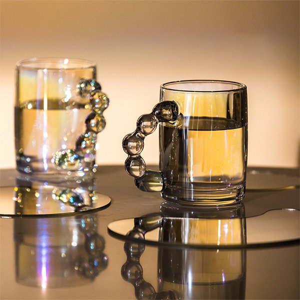 Modern Glass Mug - Brown - Green - Blue - ApolloBox