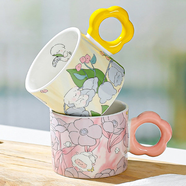 Handbag Inspired Coffee Cup - with Saucer and Spoon - White - Pink - 4  Colors from Apollo Box