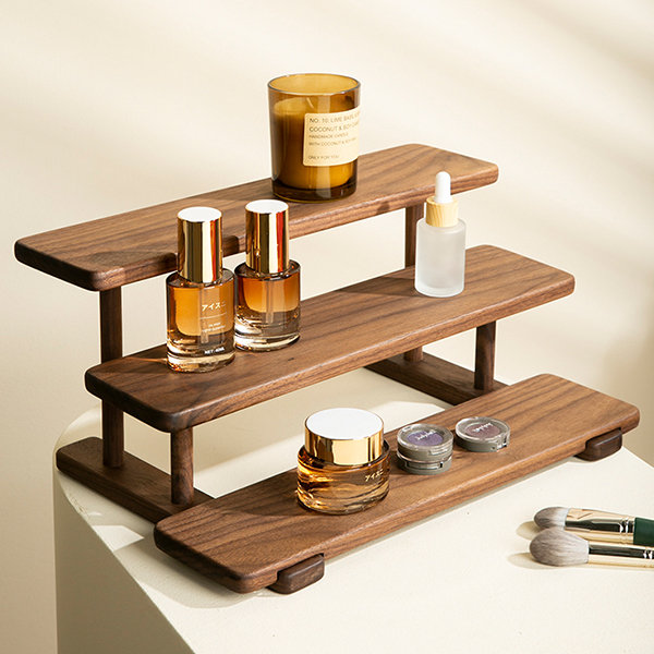 Free Shipping on 3-Tier Amber Acrylic Desk Corner Shelf Abstract Clear  Organizer Storage Rack｜Homary