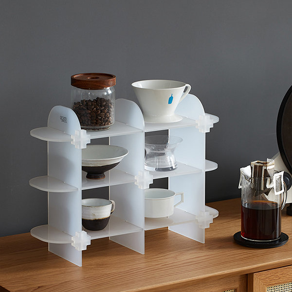Acrylic Cup Storage Rack - White - Coffee - ApolloBox