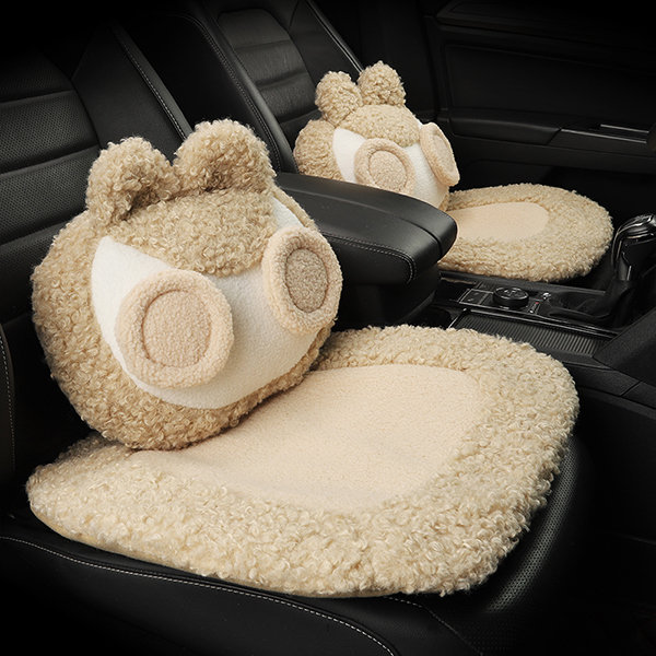 Cute Car Seat Pillow - Polyester - Light Gray - Dark Gray - 6