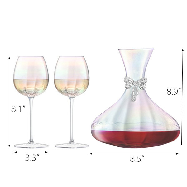 Wine carafe and wine glasses, 2 pieces, 078233