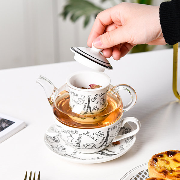 British Style Tea Set - Bone China - Glass - Urban Landmark Patterns ...