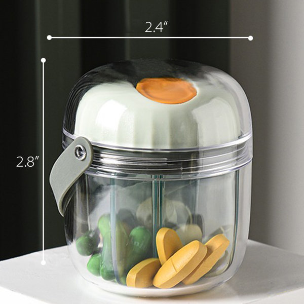 Pill Storage Box With Compartments - Yellow - Green - 4 Colors - ApolloBox