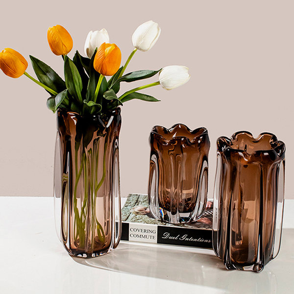 Modern Amber Vase - Glass - 3 Sizes