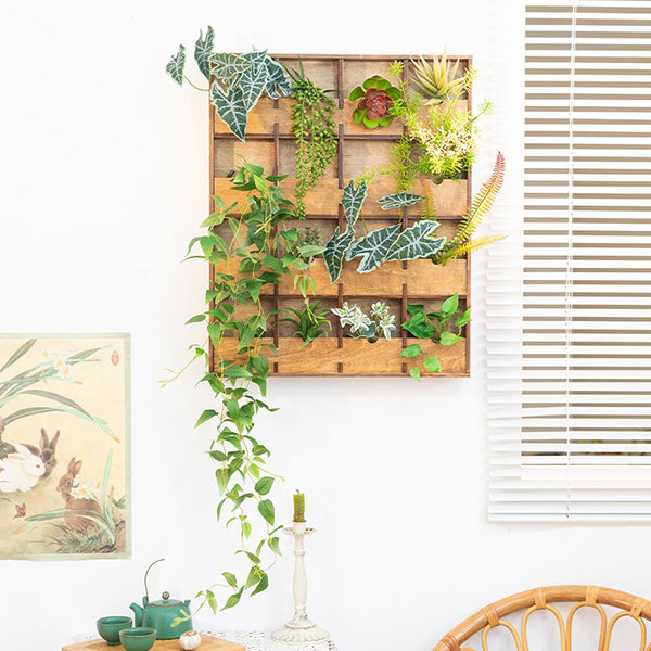 Plant Cabinet Wall Hanging Decoration - Wood - ApolloBox
