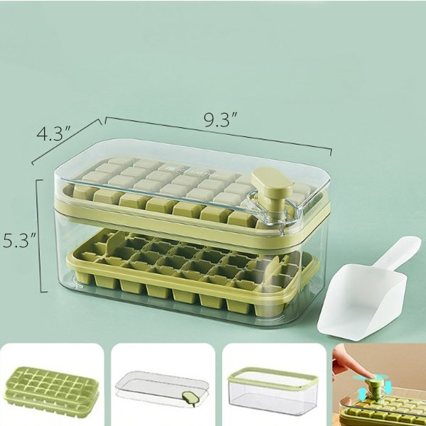 Press Ice Tray Mold - Orange - Purple - Green - White - ApolloBox