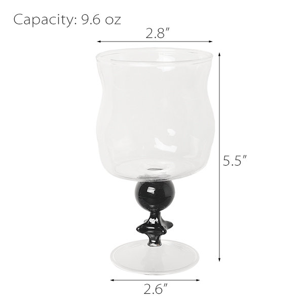 Vintage Goblet - Glass - Black - Transparent
