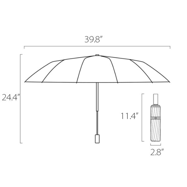 16 Ribs Umbrella - Maple Wood - Tulip Colleciton - 4 Patterns - ApolloBox