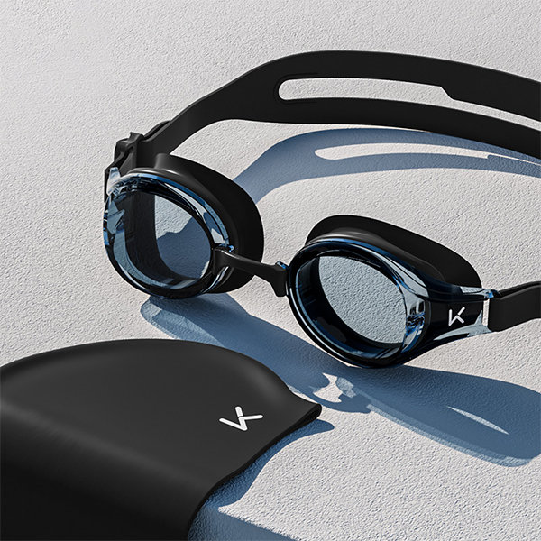 Swimming Goggles And Swim Cap Set - Silicone - Black - White - 5 Colors ...