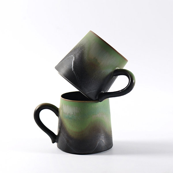 Artistic Handmade Coffee Mug - Ceramic - Blue - Red - 4 Colors