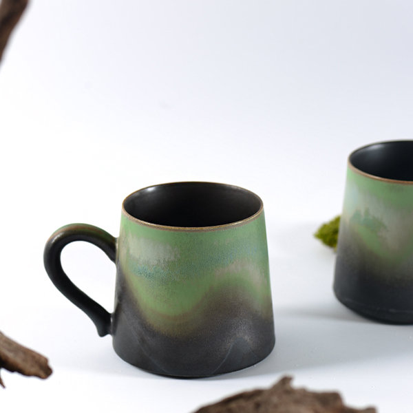 Artistic Handmade Coffee Mug - Ceramic - Blue - Red - 4 Colors