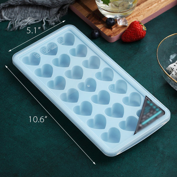 Heart Shaped Ice Cubes - Plastic - Blue - Pink - 3 Colors - ApolloBox