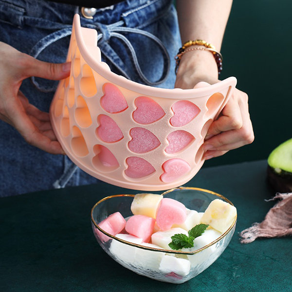 Heart Shaped Ice Tray Mold - Silicone - Pink - Blue - Green from Apollo Box