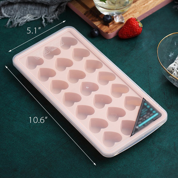 Rose Heart Ice Mold - Silicone - Pink - Green - 2 Patterns - ApolloBox