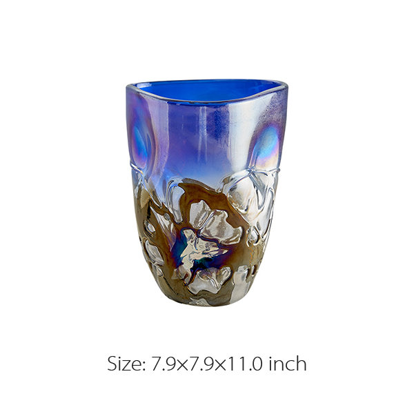 Mermaid Inspired Vase - Glass - Blue