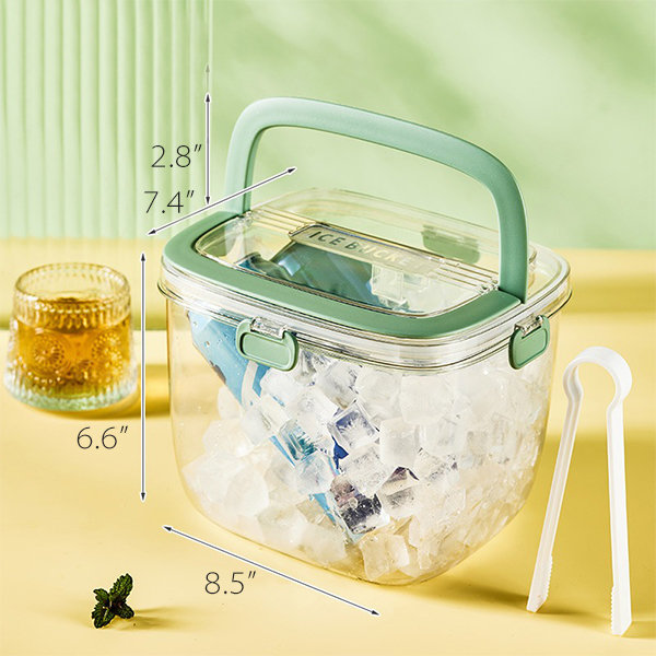 1pc Creative Foldable Press Type Ice Bucket, Yellow Silicone Ice Storage  Bucket For Household