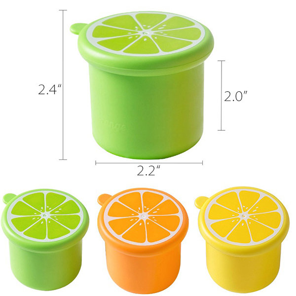 Fruit Ice Molds - Green - Orange - Yellow - Set Of 3