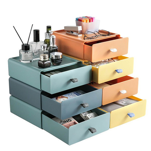 Stackable Storage Drawer Organizer - Green - Blue - 8 Colors