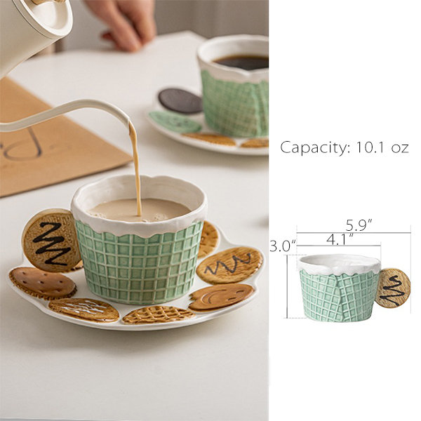 Ceramic Tea Cups Drinkware, Coffee Cup Biscuit, Ceramic Coffee Mug