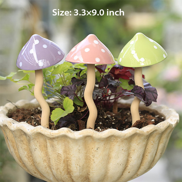 Outdoor Mushroom Decor - Ceramic - Adenophora - 3 Patterns - ApolloBox