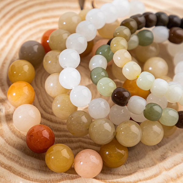 Natural Beaded Bracelet - Jade - Chestnut - Corn - 5 Colors