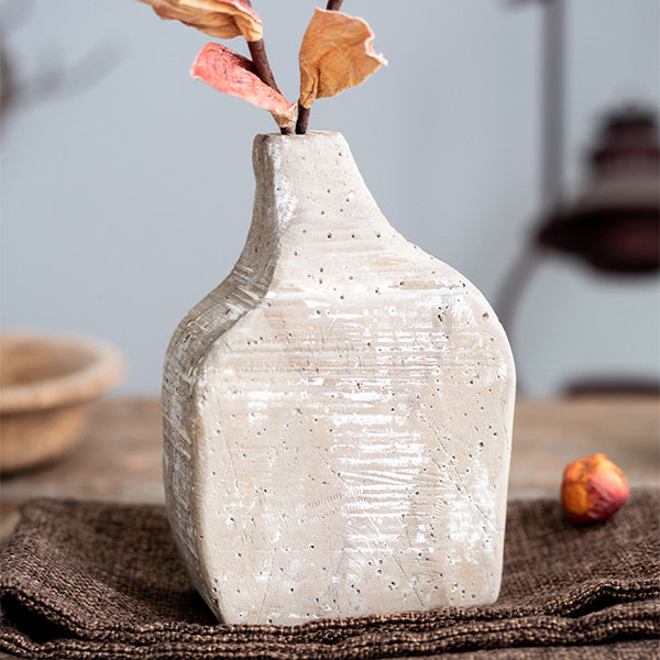 Japanese Style Wooden Vase - Locust Wood - Wabi-sabi Style - ApolloBox