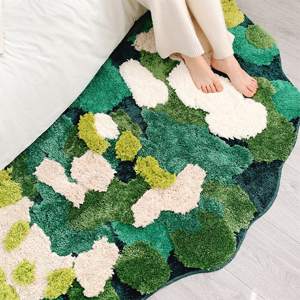 Embossed Moss Rug - Polyester - Waterproof and Non-slip Backing - ApolloBox