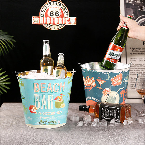 Personalised Home Bar Metal Ice Bucket Home Bar Accessories Decor Gift for  Beer Lovers Gift for Dad Happy Hour Drinks Cooler 