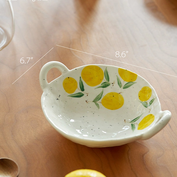 Cute Hand-painted Fruit Lemon Designed Ceramic Small Bowls For Ice