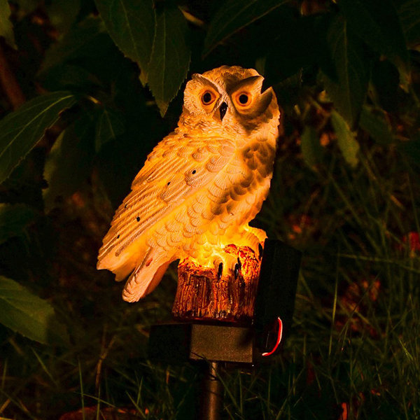 Creative Bird Solar Garden Light - Resin - Owl - Parrot - 4 Patterns