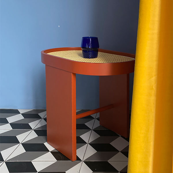 Retro Wicker Side Table - Fiberboard -2 Colors
