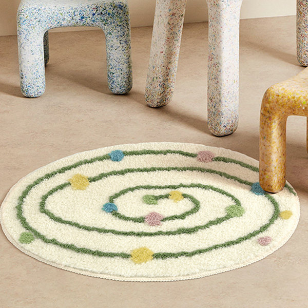 Cute Cat Rug - Synthetic Fiber - White - Orange from Apollo Box