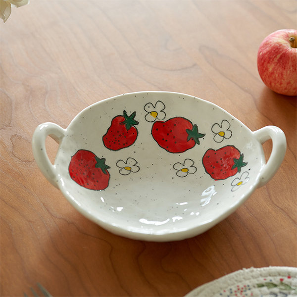 Pretty Strawberry Themed Ceramic Bowl - ApolloBox