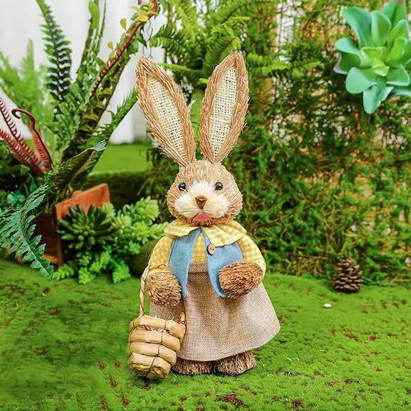 Easter Bunny Decoration - Hay - Brown - ApolloBox