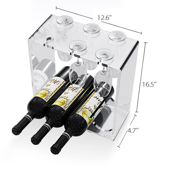 Modern Acrylic Wine Bottle Holder 2 Sizes from Apollo Box