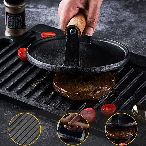 Cast Iron Sausage Grilling Pan - Gourmet Cooking - Rustic Kitchen Essential  from Apollo Box