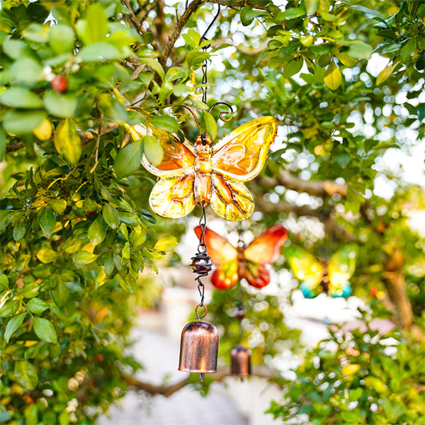 Retro Wind Chime - Iron - Butterfly - Flower - ApolloBox